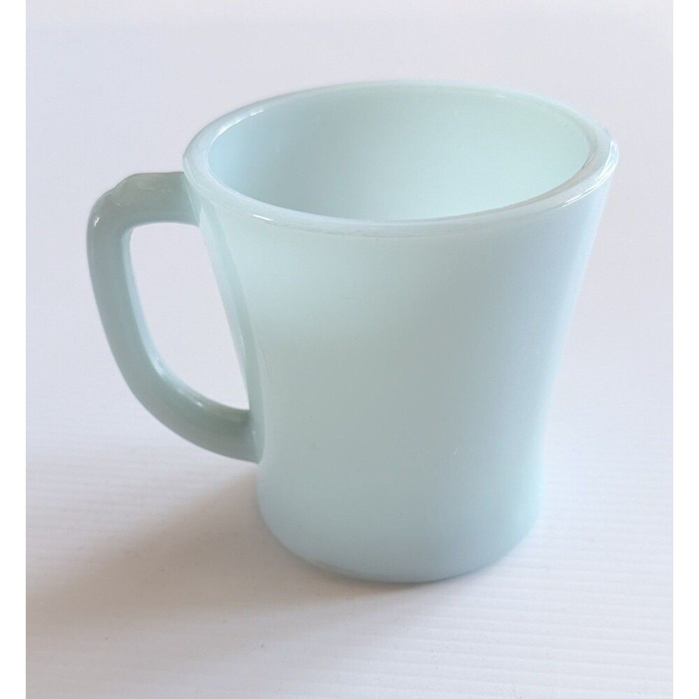 Fire King D Handle Coffee Mug Turquoise Blue Delphite Cups USA